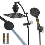 Hibbent All Metal 10'' Dual Filtered Rainfall Shower Head Combo, High Pressure Handheld Shower Head with 16'' Adjustable Extension Arm, 20 Stage Shower Filter, 10-spray, 71'' Hose, Oil Rubbed Bronze