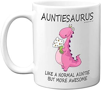 Auntie Birthday Gifts - Auntiesaurus Mug - Best Auntie Mugs, Happy Birthday Aunty Gift, Special Aunt Gifts for Christmas, Funny Xmas Tea Coffee Cup Cups, 11oz Ceramic Dishwasher Microwave Safe Mugs