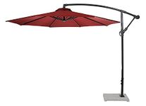 Invezo Side Pole Garden Umbrella (Maroon) with 9 ft diameter & 30 kgs Granite base - Outdoor Umbrella/Cantilever Umbrella/Patio Umbrella/Balcony Umbrella.