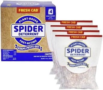 Fresh Cab Spiders Deterrent - Indoor Botanical Pest Deterrent - Safe for Kids & Pets When Used as Directed - Made with Rosemary Essential Oil - 4-Pack