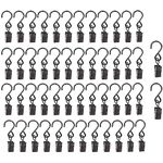 Pack of 50 Metal Clips Hooks, Curtain Clips with Hooks, Curtain Clips Metal, Clips with Hooks, for Hanging Curtains, DIY Photos, Fairy Lights (Black)