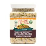 Pride Of India - Indian White Basmati Rice & Lentil Kitchari Mix - Protein Superfood, 1.5 Pound Jar