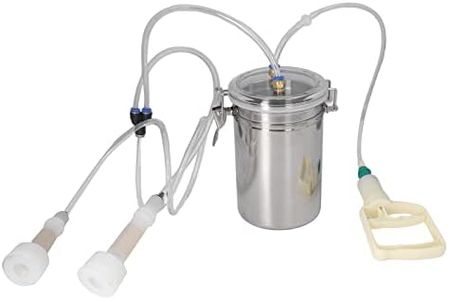 Manual Milking Machine 2000ml Effort Saving Control Stainless Steel Bottle Portable Milking Kit with Hand-Pulling Device for Milk Plant Farm Handhabungsbedarf