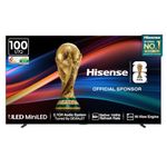 Hisense 253 cm (100 Inches) 4K QLED Mini-LED Smart TV | 1000 NITS Peak Brightness | 165Hz Game Mode | Dolby Vision, Dolby Atmos | 2.1 CH 50W Speakers (Built-in Subwoofer) | VIDAA OS | 100U7Q (Black)