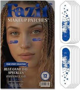 Fazit Blue Game Day Speckles - Sports Makeup Patches – Waterproof & Sweat-Proof Team Spirit Face Stickers for Sports Events, Cheer, and Tailgates – Easy Peel & Apply Face Decals for Fans (12 Pack)