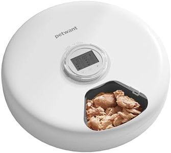 Automatic Cat Feeder Wet Food: Cordless Dog Feed Dispenser - Small Pet Fresh Food Refrigerated Container with 2 Ice Packs - Programmable Timer AA Battery Powered Kitten Feeding Bowls - 6 Meals Per Day