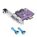 10Gtek 2 Port eSATA3.0 or 2 Port SATA3.0 Non-Raid Controller Card, X1, with 2 SATA cable, Support SSD and HDD