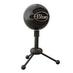 Blue Snowball USB Microphone for Recording, Streaming, Podcasting, Gaming on PC and Mac, Condenser Mic with Cardioid and Omnidirectional Pickup Patterns, and Stylish Retro Design - Black