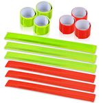 Cozihom Reflective Bands, Reflective Slap Bracelet, Reflective wristband High Visibility Reflectors, for Running, Cycling, Working. 12 Packs