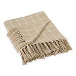 DII Transitional Checked Plaid Woven Throw, 50x60, Vintage Linen