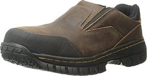 Skechers for Work Men's Hartan Slip-On Shoe, Brown, 9 M US