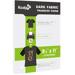 Koala Heat Transfer Paper for T-Shirts - 20 Sheets of Dark Fabric Iron-On Vinyl, 8.5"x11" Printable Heat Transfer Vinyl, Transfer Paper for Dark Fabric