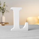 Aruatu 6 Inch White Wood Letters Unfinished Wood Letters for Wall Decor Decorative Standing Letters Slices Sign Board Decoration for Craft Home Party Adult Children's Names (L)