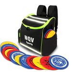 NQV Disc Golf Set with Backpack,Disc Golf Starter Set,12 Pack Flying Discs with Putters Drivers Mid Ranges+1Green Disc Golf Bag Fluorescent Portable Outdoor Indoor