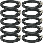 10Pack 25 FT Foot XLR 3 Pin Male Female MIC Microphone Shielded Audio Cable Cord