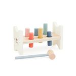 Just bee kids Wooden Hammer Bench Toy | Boys & Girls 12+ Months | Plastic-Free | Soft Pastel Colours | Smooth Edges | Pounding Bench with Pegs and Mallet | Toddlers Children Kids Gifts