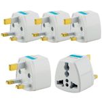 Type-G Plug Adapter UK Converter - (5pcs) India to UK Plug Adaptor for Hong Kong, UAE, Dubai, Singapore England Universal Travel Adapter Power Plug (Pack of 5)