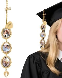 ENCHVI Personalized Memorial Photo Charm Tassel for Cap and Gown 2025 Graduation Ceremony Gift for Him Her Custom Graduate Picture Pendant Graduation Cap Decorations