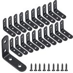 20 Pcs Black Corner Brace L Bracket,50mmx50mm,Stainless Steel 90 Degree Angle L Shaped Bracket,Heavy Duty Corner Brace Joint Angle Bracket Shelf Bracket with Screws