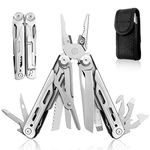 HONZIN Multitool Pliers 18-in-1 Stainless Steel Pocket Multi-Tool, Wire Cutters, Scissors, Screwdriver, Bottle and Can Openers, with Nylon Sheath, Camping, Outdoor, Repair