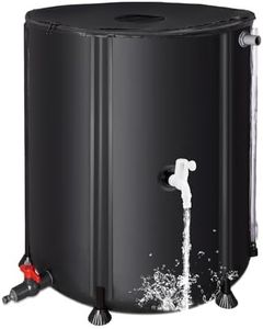 Collapsible Rain Barrel Water Collection System - 53 Gallon Portable Water Storage Tank,Foldable Rainwater Collect System Downspout, Water Catcher Container with Filter, Spigots＆Overflow Kit