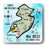 Giftcart New Jersey USA Souvenir Fridge Magnet 9 x 9 cm