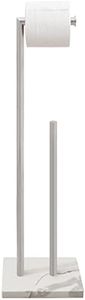 GZILA Free Standing Toilet Paper Holder Stand with Reserve, Marble Base Design Bathroom Stand Tissue Rolls Holder, 304 Stainless Steel Brushed Nickel