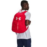 Under Armour Hustle Sport Backpack, Red (600)/Metallic Silver, One Size