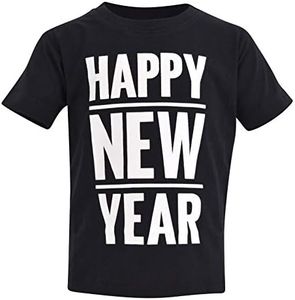 Unique Baby Boys Happy New Year 2023 Party Shirt (7, Black)