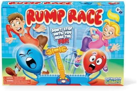 Rump Race Family Game Night - Balloon Popping Battle Board Game - Party Game - The Race is On to Pop Your Opponents Balloon - Bounce Your Balloon Off - Ages 8+