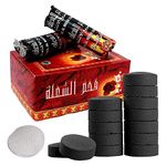 100 Charcoal Disc Tablet 33MM Coal Instant Light Hookah Shisha with 50 Sheets Aluminum Foils