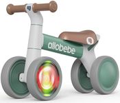 allobebe Colorful Lighting Balance Bike for 1 Year Old Girl Boy, Toddler Balance Bike for 12-36 Months, No Pedal 4 Silence Wheels, 1st Birthday Gifts