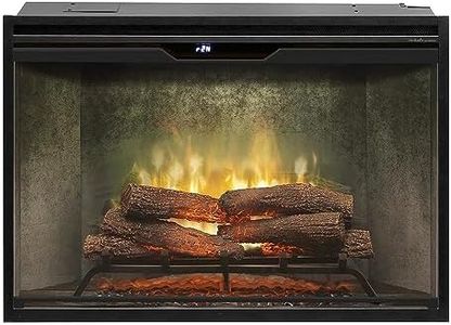 Dimplex Revillusion® 36 Inch Built-in Elelctric Firebox - Natural Concrete Background - Includes Realistic Faux Logset, Front Glass Panel, Firebox, and Plug Kit