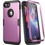 YOUMAKER Case for iPhone 8 & iPhone 7, Full Body Rugged with Built-in Screen Protector Heavy Duty Protection Slim Fit Shockproof Cover for Apple iPhone 8 (2017) 4.7 Inch - Purple/Black