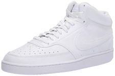 Nike Men's Court Vision Mid Sneaker, White/White-White, 10