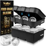 Walfos® Silicone ice Cube Moulds Set, Large Square Ice Cube Tray and Sphere Ice Ball, Easy to Pop Out, Prefect for for Whiskey, Cocktails, Baby Food, Reusable & BPA Free