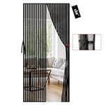 YRH Magnetic Screen Door,Heavy Duty Mesh,Self Sealing - Upgrade Enhanced Screen Mesh,Powerful Magnets,Full Frame Magic Tape Screen Door No Gap,New Side Buckle Design Screen Door,Black - 80 × 200 cm