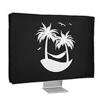 kwmobile Computer Monitor Cover Compatible with 20-22" Monitor - Relax in Hammock Black/White