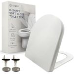 CUQOO Soft Close Toilet Seat - Premium Heavy Duty Toilet Seat with Quick Release, Easy Installation with Two Top Fixing Options, and Adjustable Hinges (D Shaped)