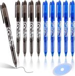 Erasable Gel Ink Rollerball Pens,10Pcs Erasable Pens Gel Ink Rollerball Pens Quick Drying Friction Rolling Ball Pens,Liquid Ink Gel Pen Quick-Drying Rolling Ball Pen with Eraser,Erasable Gel Pen,0.5mm