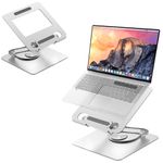 GesYichiba Tablet Stand, Swivel Tablet Stand with 360 Rotating Base, Adjustable Tablet Holder for Drawing, Compatible with iPad Pro/Air/Mini and More (Silver)