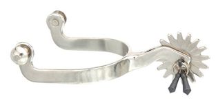 Tough 1 Kelly Silver Star Jingle Bob Spurs, Chrome Plated