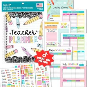Hadley Designs Teacher Planner 2026-2027 – Undated Teacher Planners, Homeschool Lesson Planner Book for Teachers Must Haves, Lesson Plan Book For Teachers Classroom Supplies & Appreciation Gifts