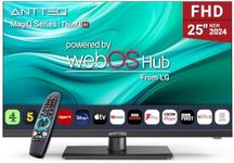 Antteq 25 Inch Smart TV, WebOS FHD TV MagiQ 25" with ThinQ AI Voice Magic Remote, BBC Freeview Netflix YouTube Airplay WiFi 2024 Black Televisions