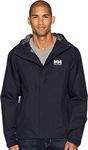 Helly Hansen Men's Seven J Waterproof Windproof Breathable Rain Jacket, 596 Navy, Small, 596 Navy, Small