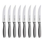 Messermeister Avanta 5” Fine Edge Steak Knife Set - Pack of 2 - German X50 Stainless Steel - Rust Resistant & Easy to Maintain - 8 Steak Knives Total