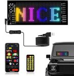 AutoBizarre 7 x 3 Inches Flexible IP65 Waterproof DIY Customizable LED Matrix Panel Display Screen Sign Board with Mobile Application and Remote Control for Cars, Home, Office, Shops etc