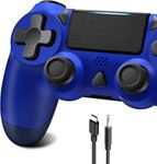 Wireless Controller for PS-4, Controller Wireless for PS-4/Pro/Slim/PC, Bluetooth Gamepad Joystick with Dual Vibration Touch Panel 3.5mm Audio Jack Six-Axis Upgraded Ergonomic Controller