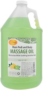 SPA REDI - Massage Oil, Lemon and Lime, 128 Oz - Professional Pedicure, Manicure, Full Body Massage Therapy, with Almond Oil, Cotton Seed Oil, Sunflower Oil, Avocado Oil, Essential Oils, Vitamin E