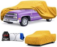 Waterproof Heavy Duty Truck Cover Custom Fit Chevy C10 1960-1987 Regular Cab Long Bed(8'), Full Exterior Covers with Cotton Liner and Breathable Ventilation Mesh, Car Cover with Zipper